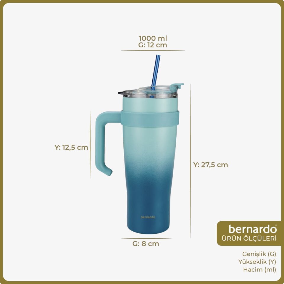 Bernardo Alto Pipetli Termos Bardak Lacivert 1000ml
