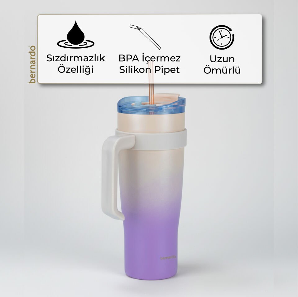 Bernardo Alto Pipetli Termos Bardak Pembe 1000ml