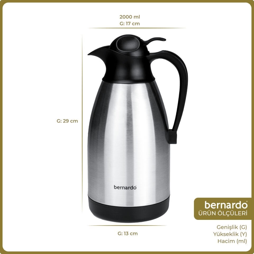 Bernardo Grandio Çelik Termos Inox 2 Litre
