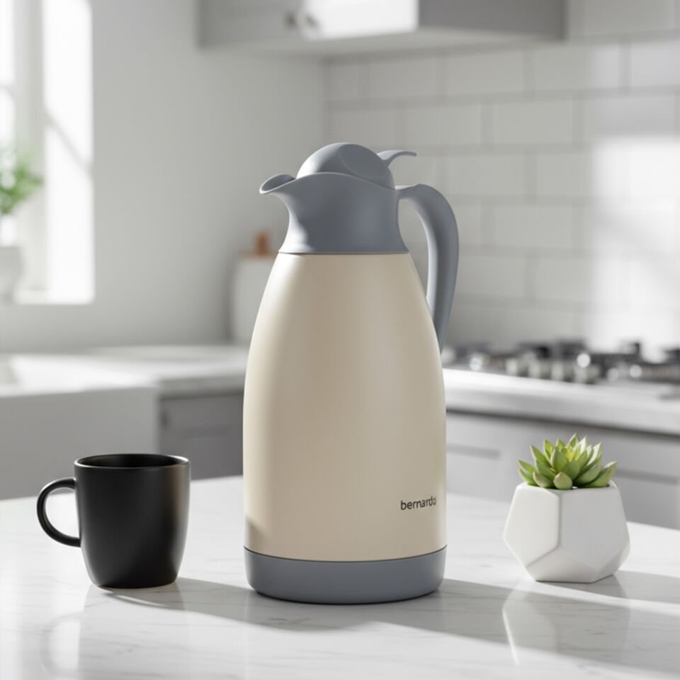 Bernardo Grandio Çelik Termos Krem 2 Litre
