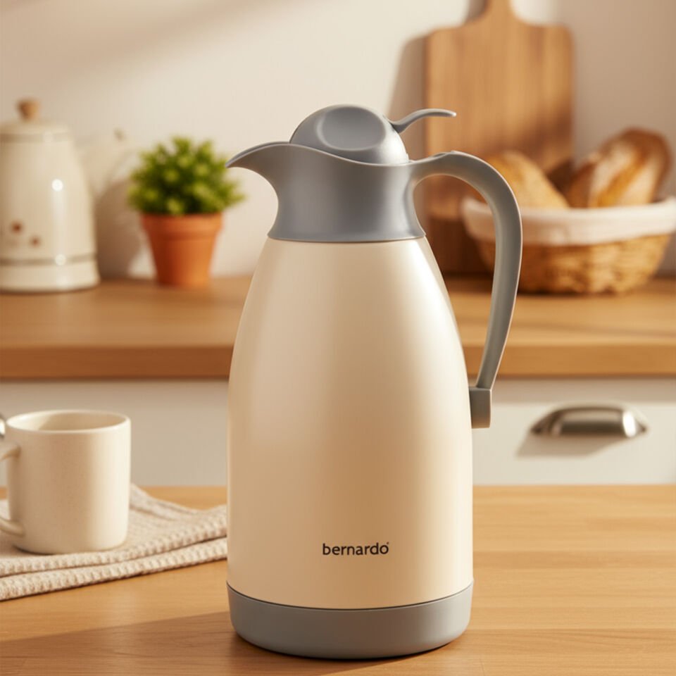 Bernardo Grandio Çelik Termos Krem 2 Litre