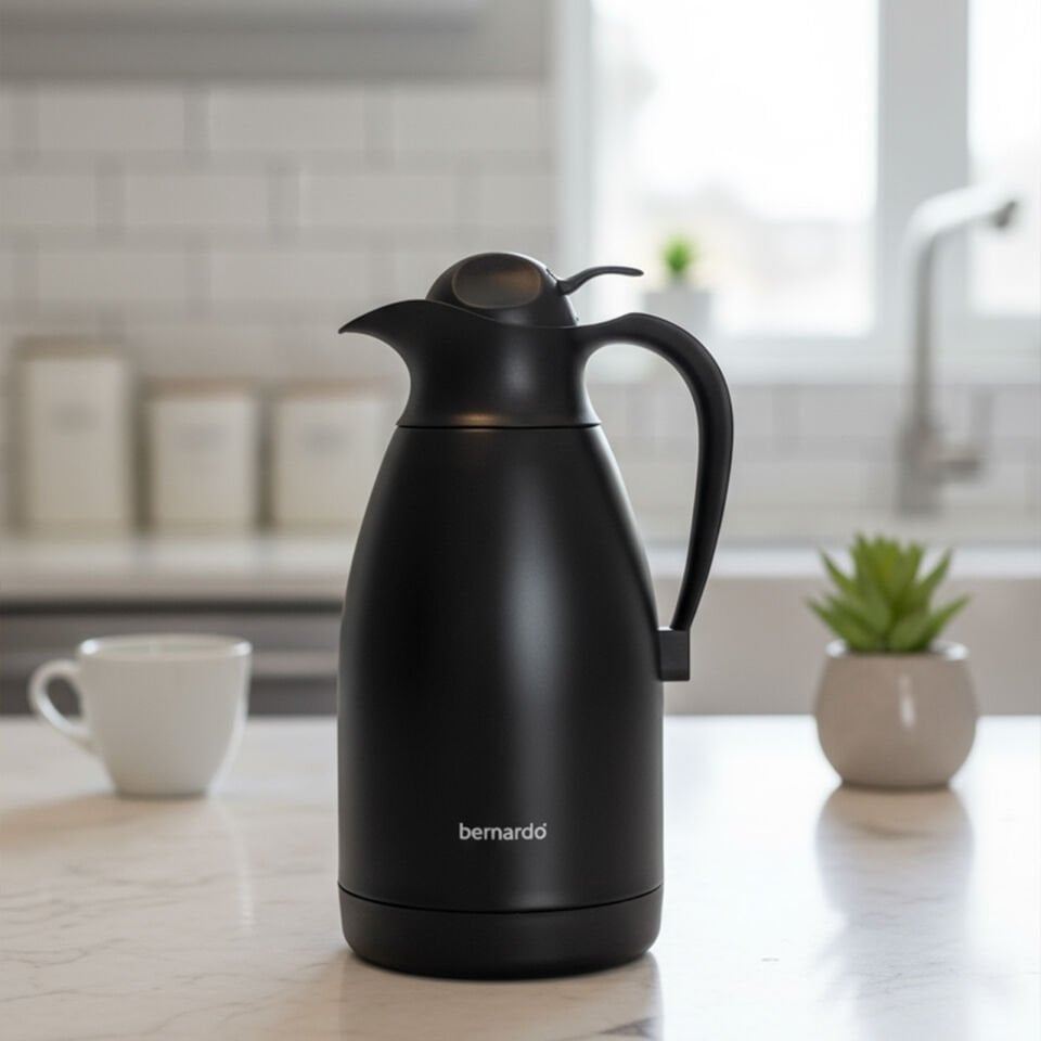 Bernardo Grandio Çelik Termos Siyah 2 Litre