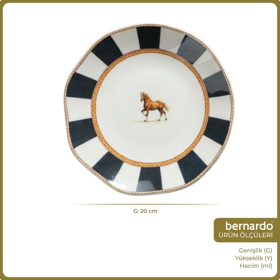 Bernardo Natural 6 Parça Porselen Pasta Takımı