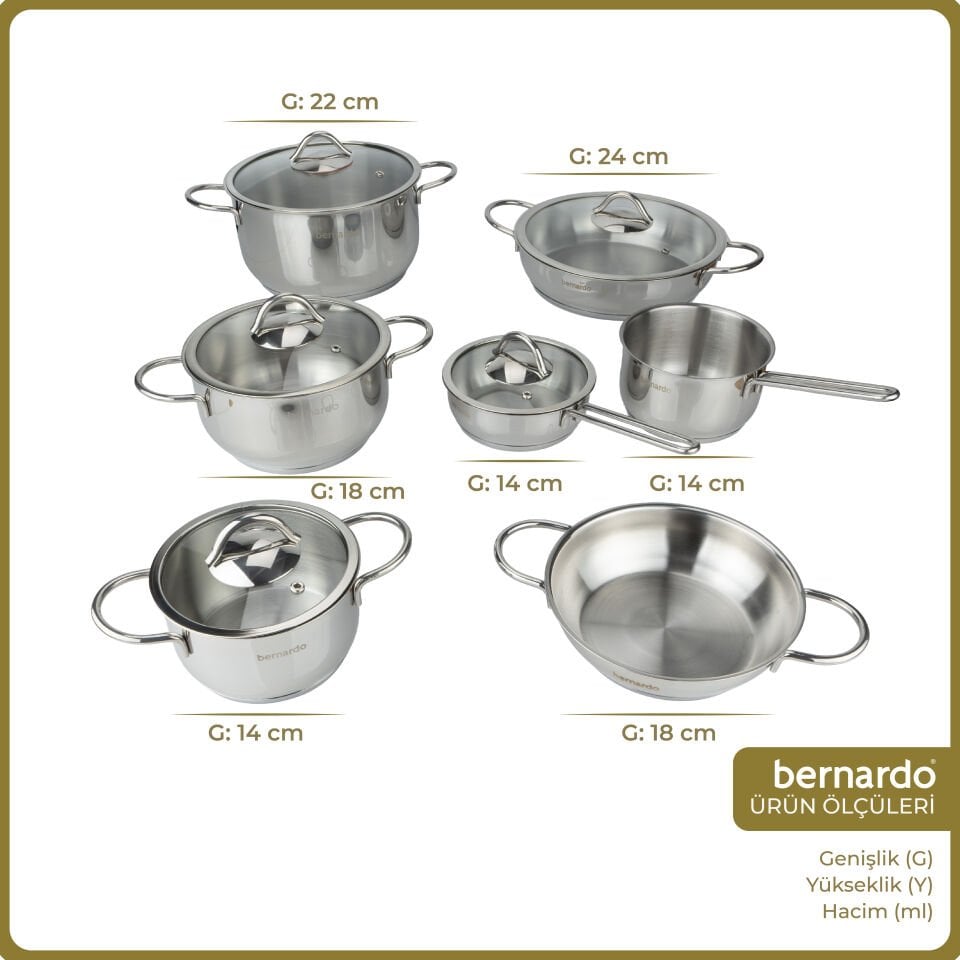 Bernardo Kayra 12 Parça Çelik Set