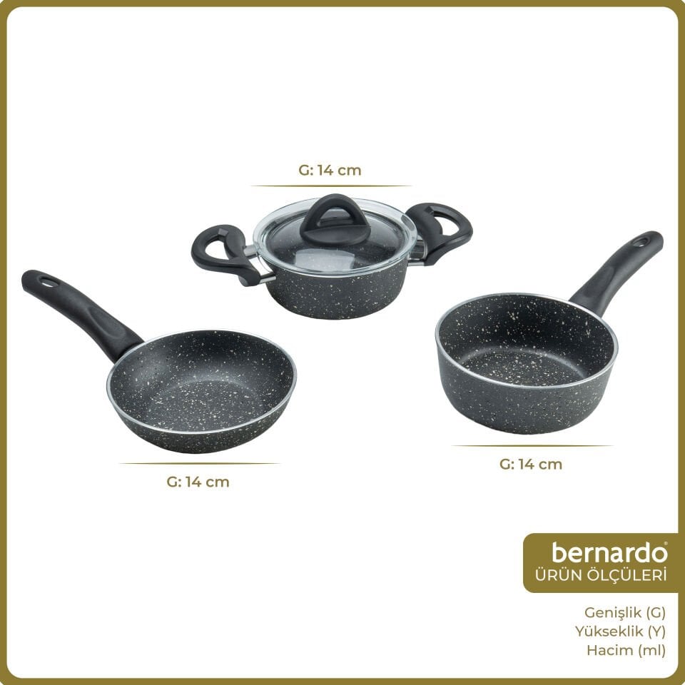 Bernardo Sakura 4 Parça Tencere Seti Gri