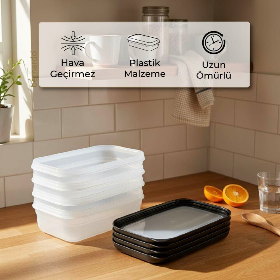 Bernardo Hide Plus 4'lü Saklama Kabı 700 ml Siyah