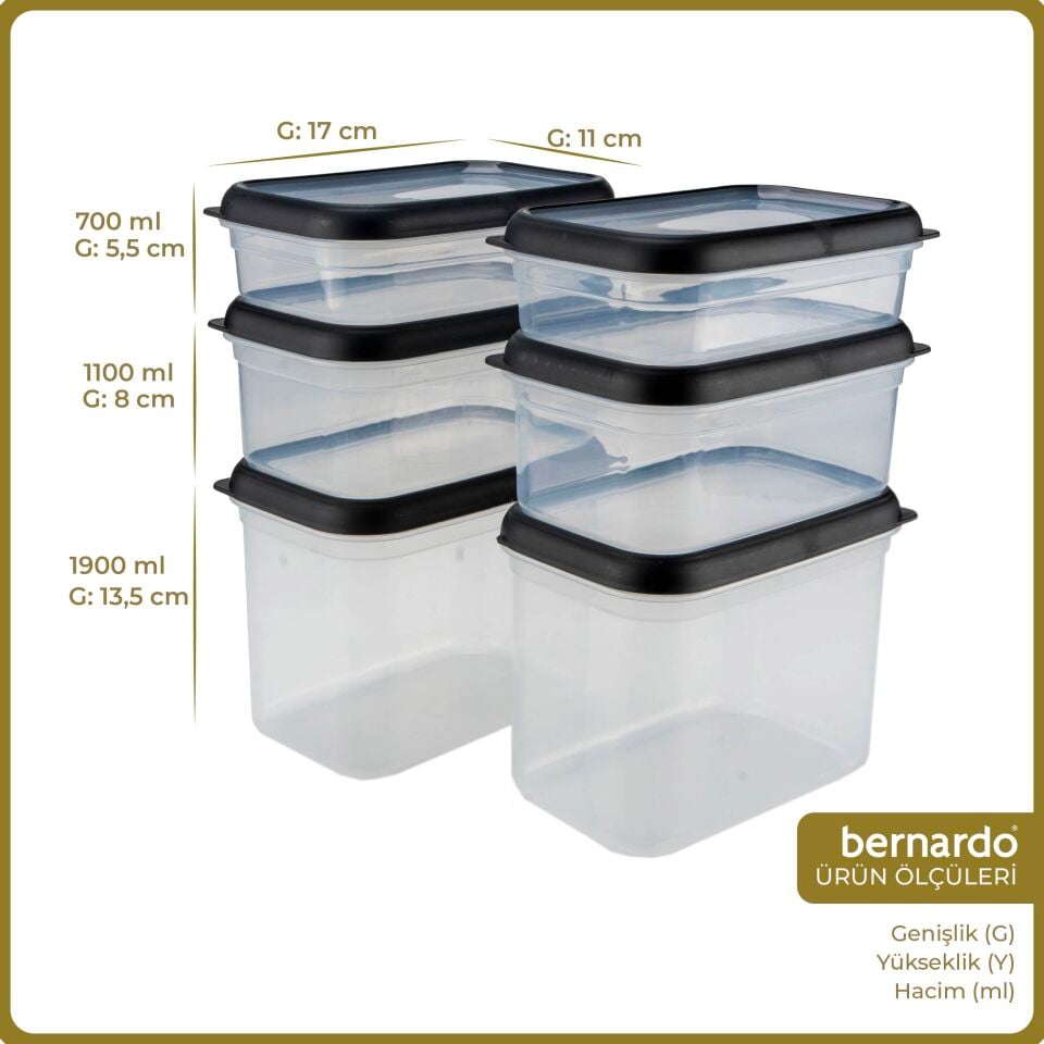 Bernardo Hide Plus 6'lı Saklama Kabı Siyah