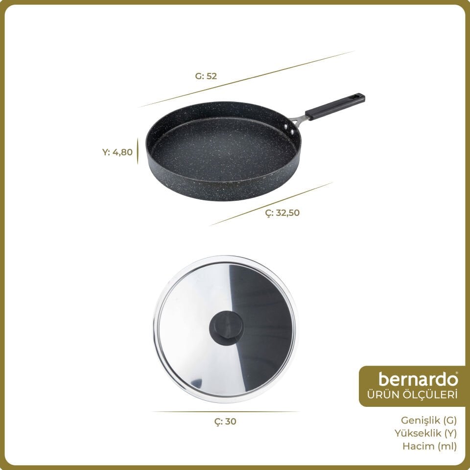 Bernardo Wave 32cm Granit Balık Tavası