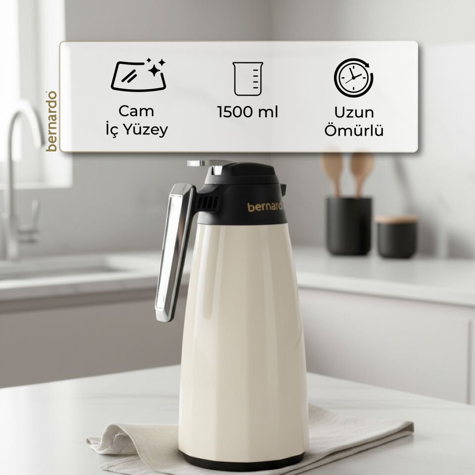 Bernardo Lustra Cam Termos Krem 1.5 Litre