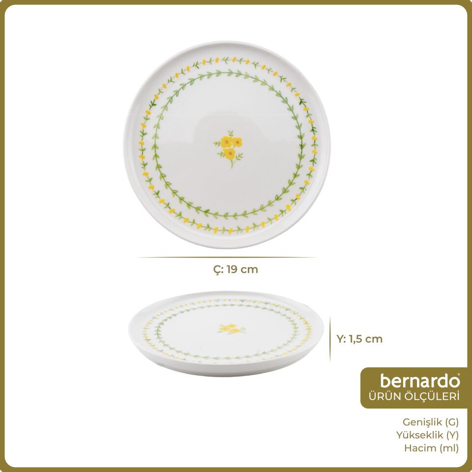 Bernardo Mimoza 6 Parça Porselen Pasta Takımı