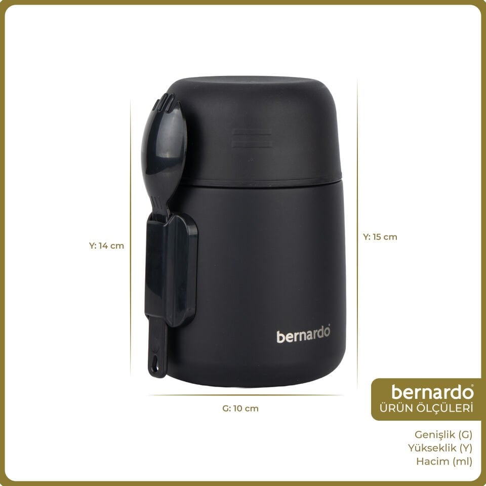 Bernardo Duo Yemek Termosu 500 ml Siyah