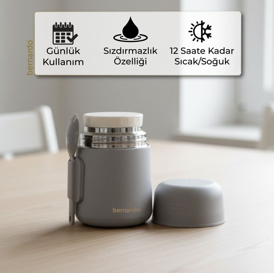 Bernardo Duo Yemek Termosu 500 ml Gri