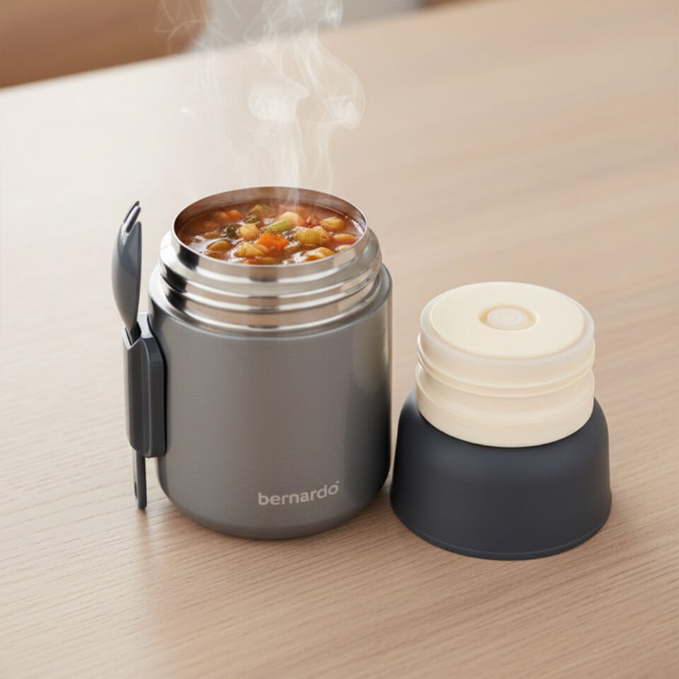 Bernardo Duo Yemek Termosu 500 ml Metalik Gri