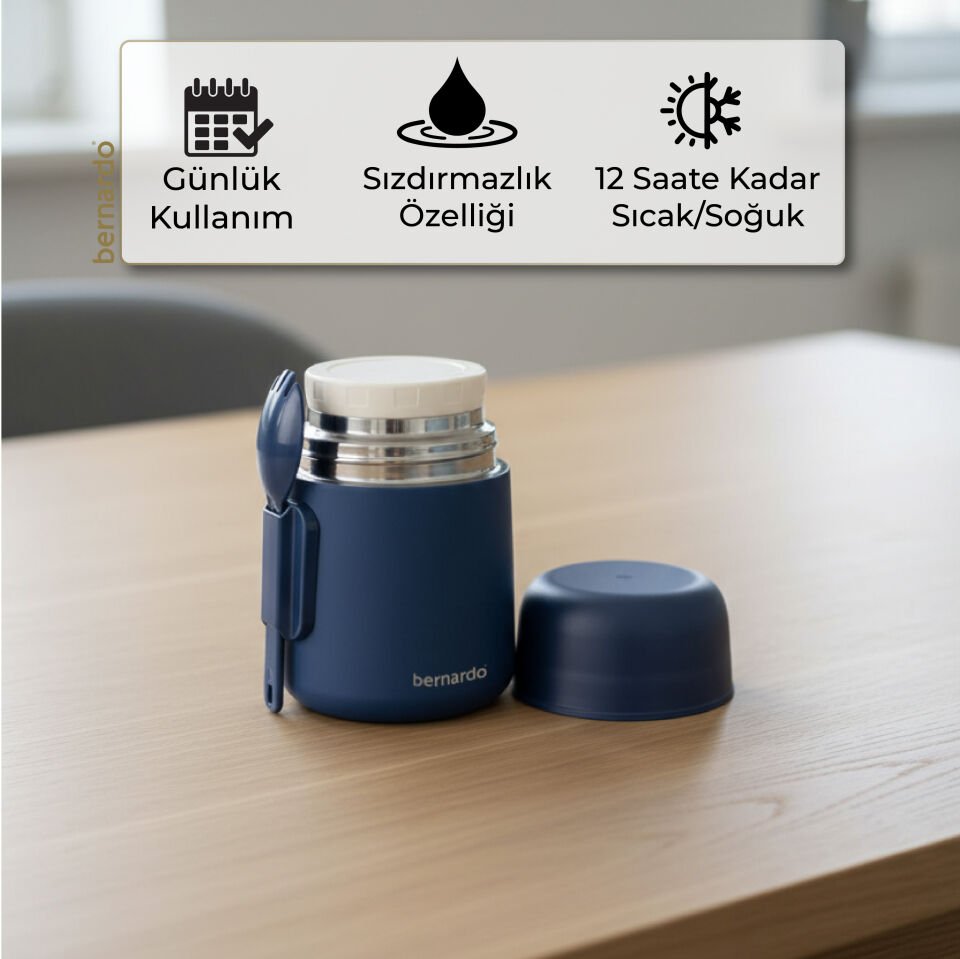 Bernardo Duo Yemek Termosu 500 ml Lacivert