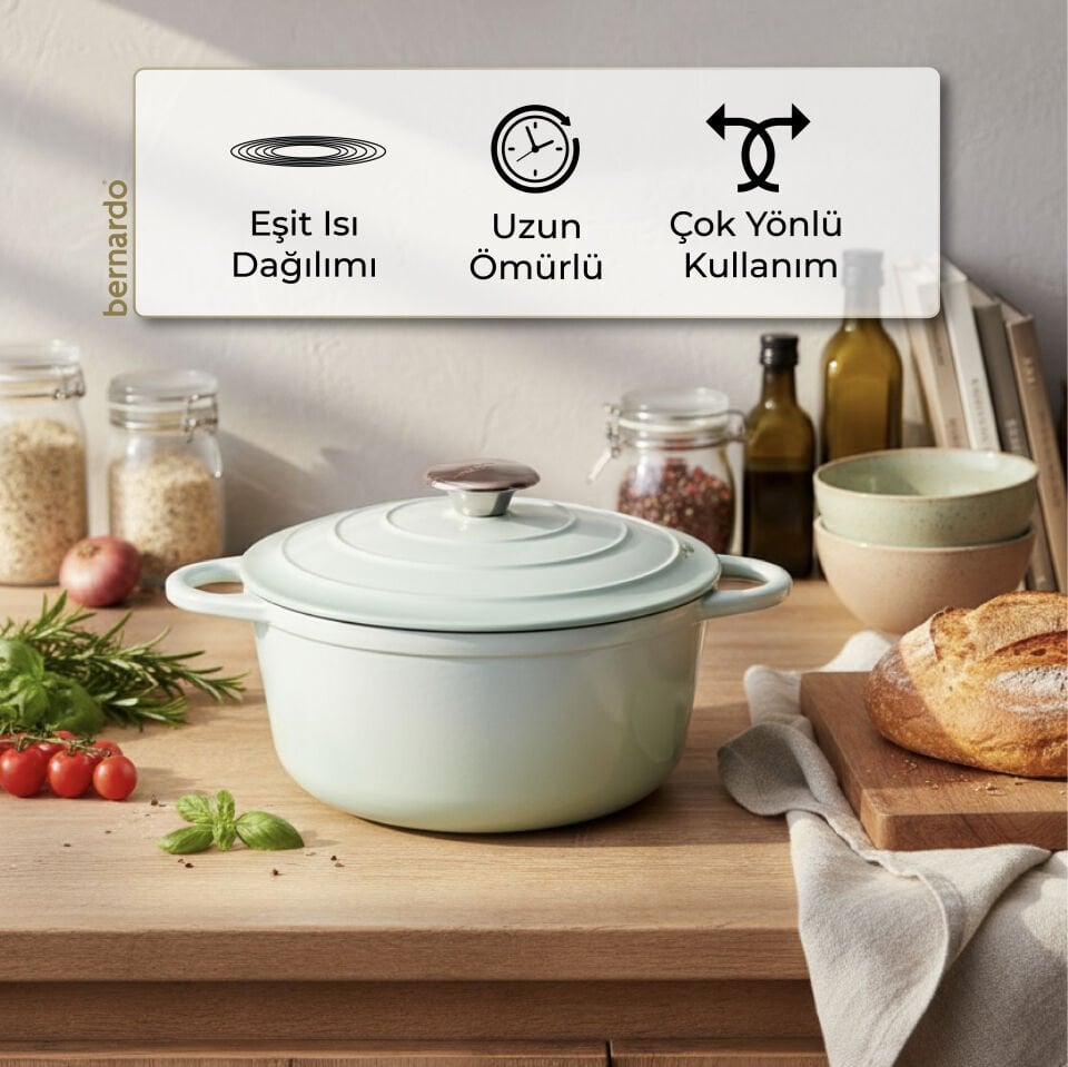 Bernardo Intensa Döküm Tencere Yeşil 24cm