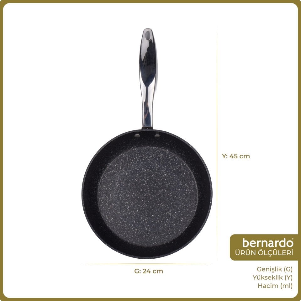Bernardo Chef Line Granit Tava Siyah 24cm