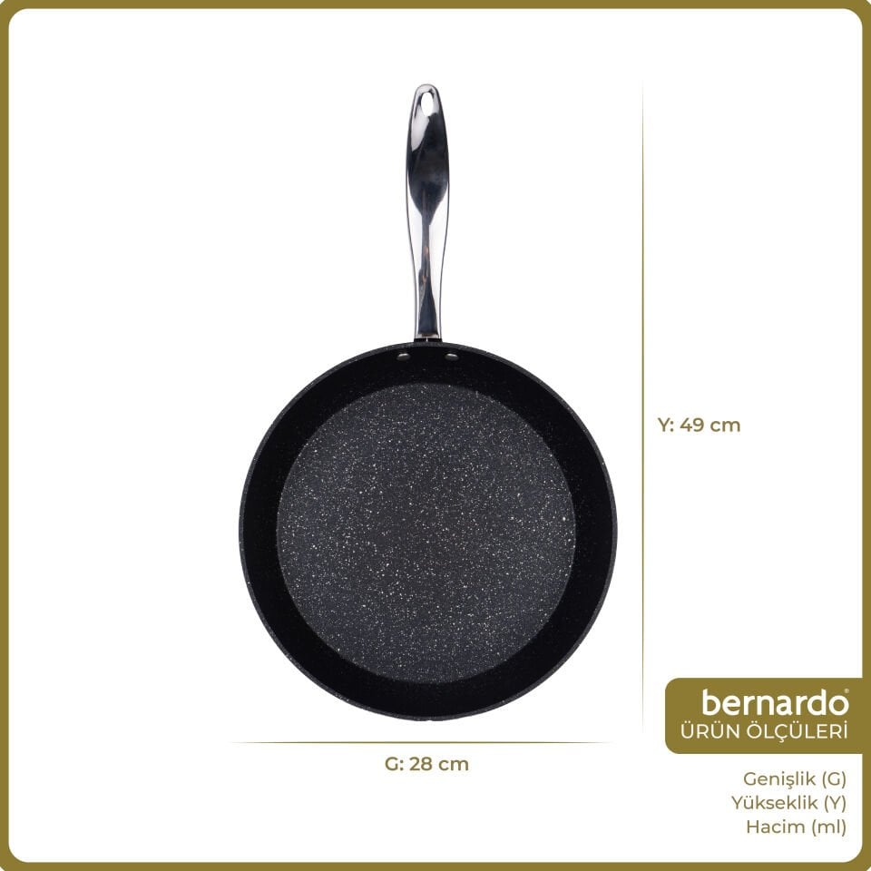 Bernardo Chef Line Granit Tava Siyah 28cm