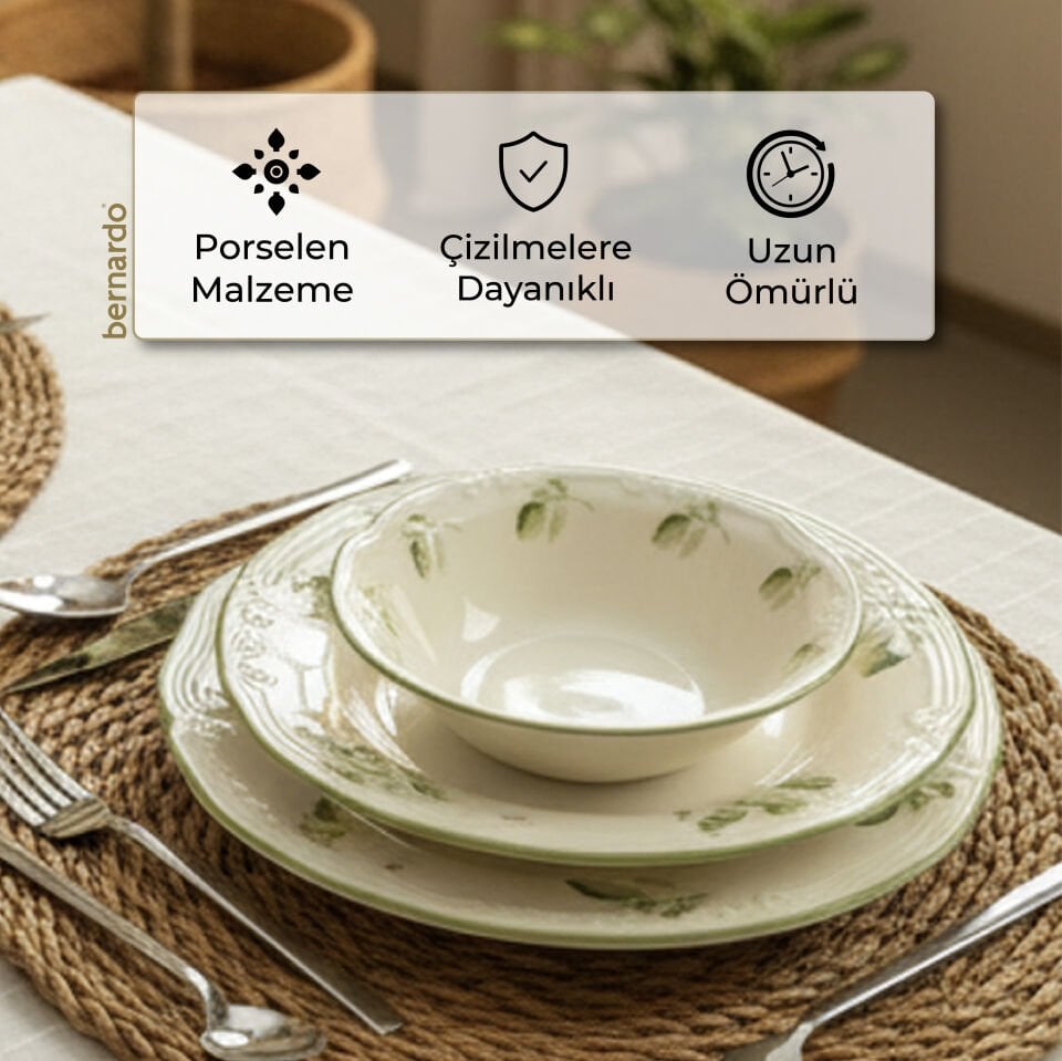 Bernardo Leaf Tifany 24 Parça Porselen Yemek Takımı