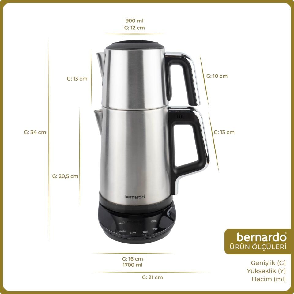 Bernardo Nova Dijital Çelik Çay Makinesi Inox