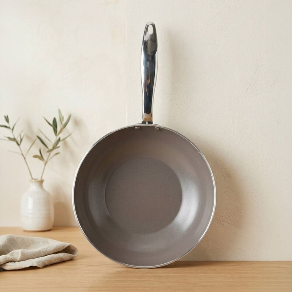Bernardo Natura Seramik Wok Tava Kahverengi 28 cm
