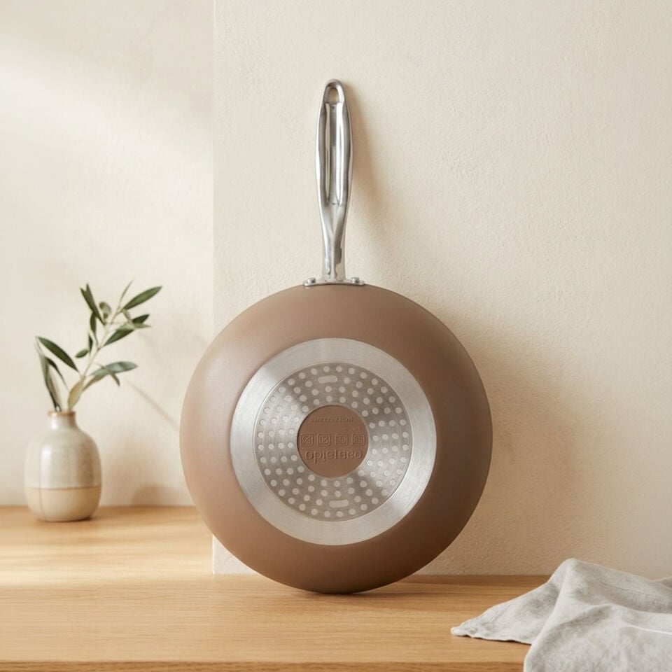 Bernardo Natura Seramik Wok Tava Kahverengi 28 cm
