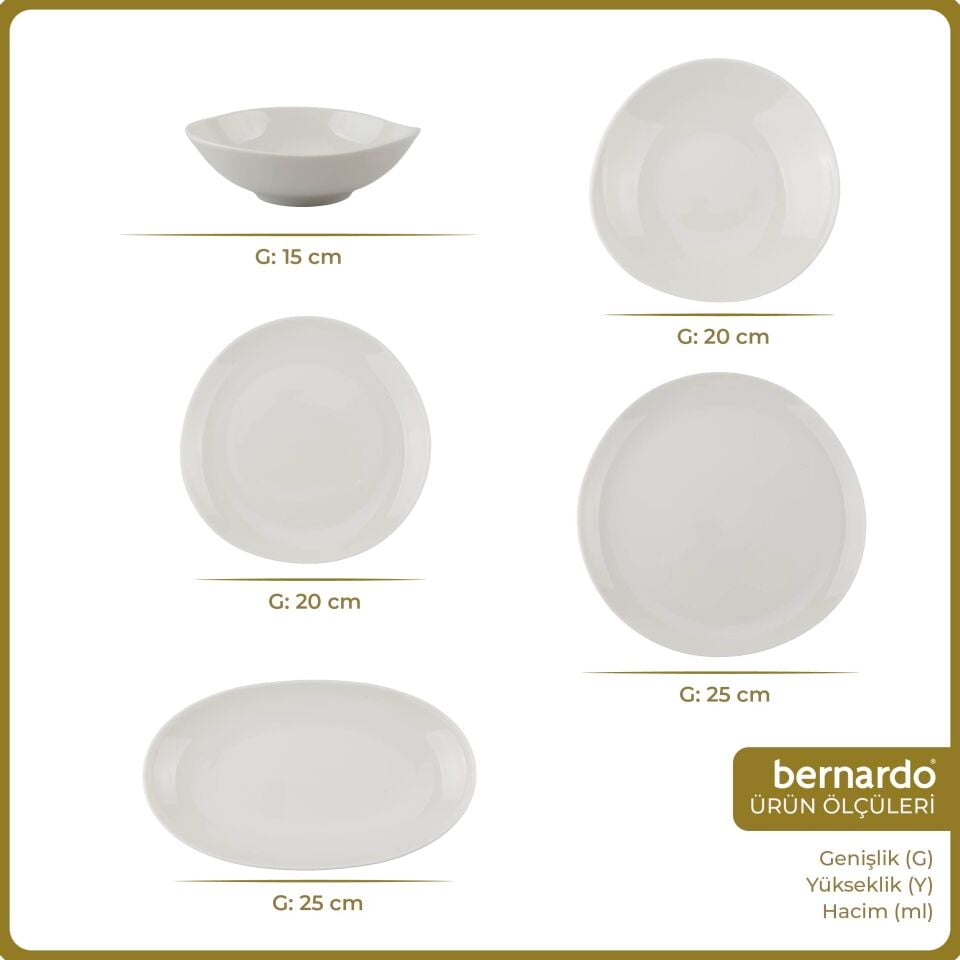 Bernardo Siena 53 Parça Porselen Yemek Takımı