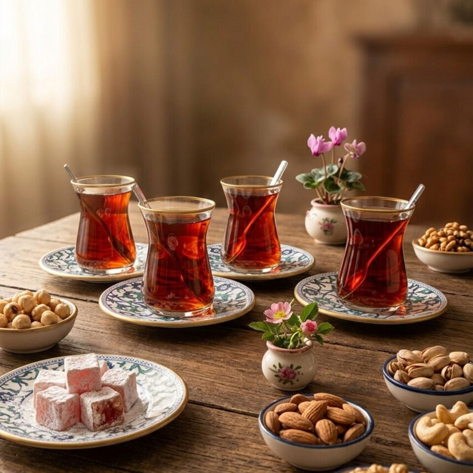 Bernardo İznik 12 Parça Cam Çay Seti