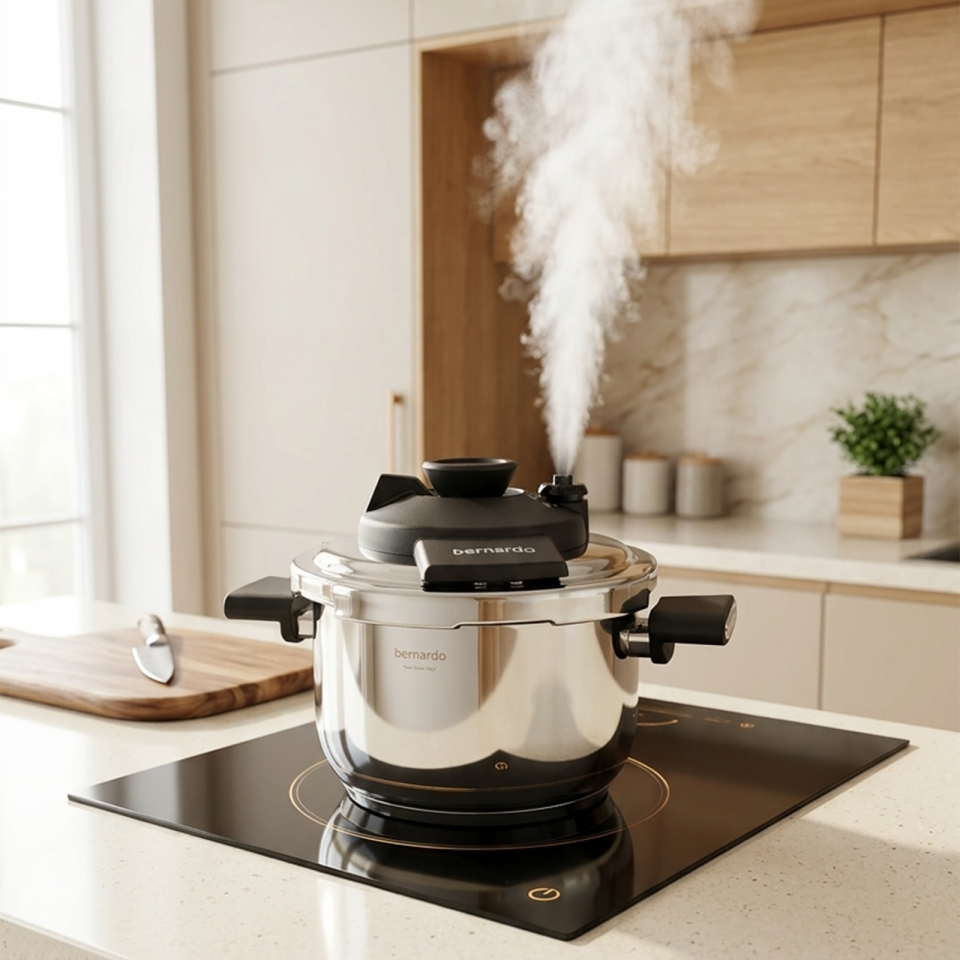 Bernardo Smart Cook 2'li 4-6L İndüksiyon Tabanlı Düdüklü Tencere Seti Siyah