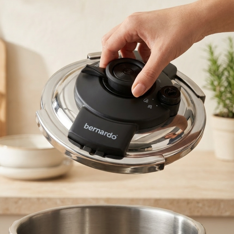 Bernardo Smart Cook 2'li 4-6L İndüksiyon Tabanlı Düdüklü Tencere Seti Siyah