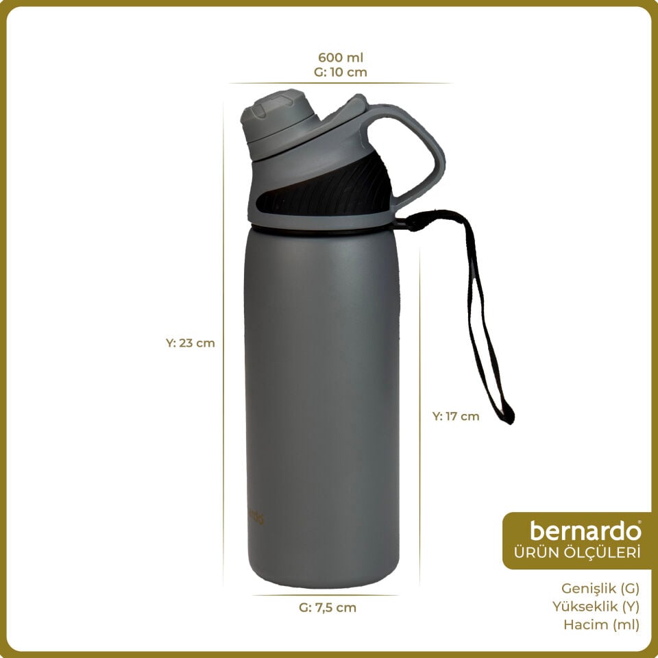 Bernardo Viva Termos Matara Gri 600ml