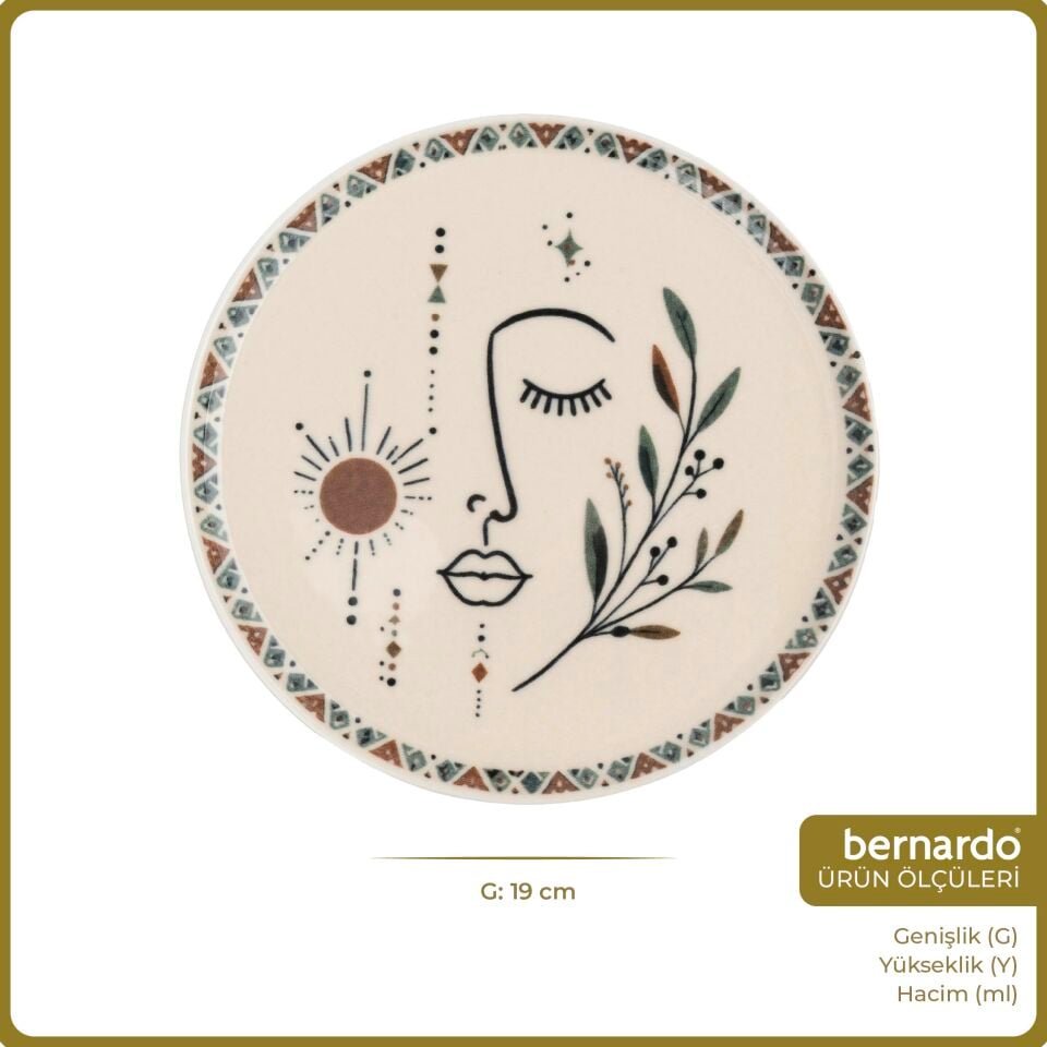 Bernardo Aura 6'lı Porselen Pasta Tabağı