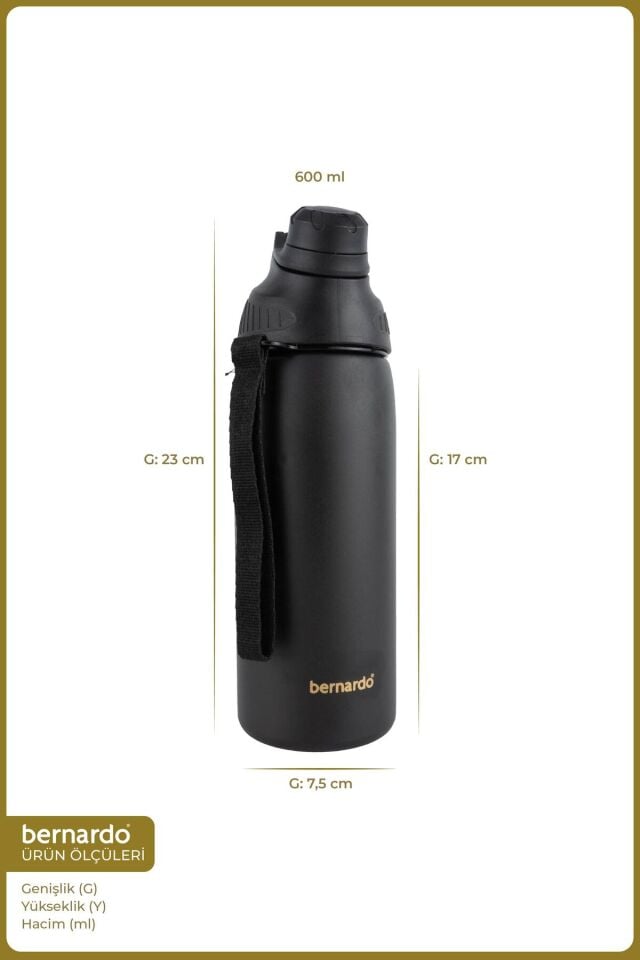 Bernardo Viva Termos Matara Siyah 600ml